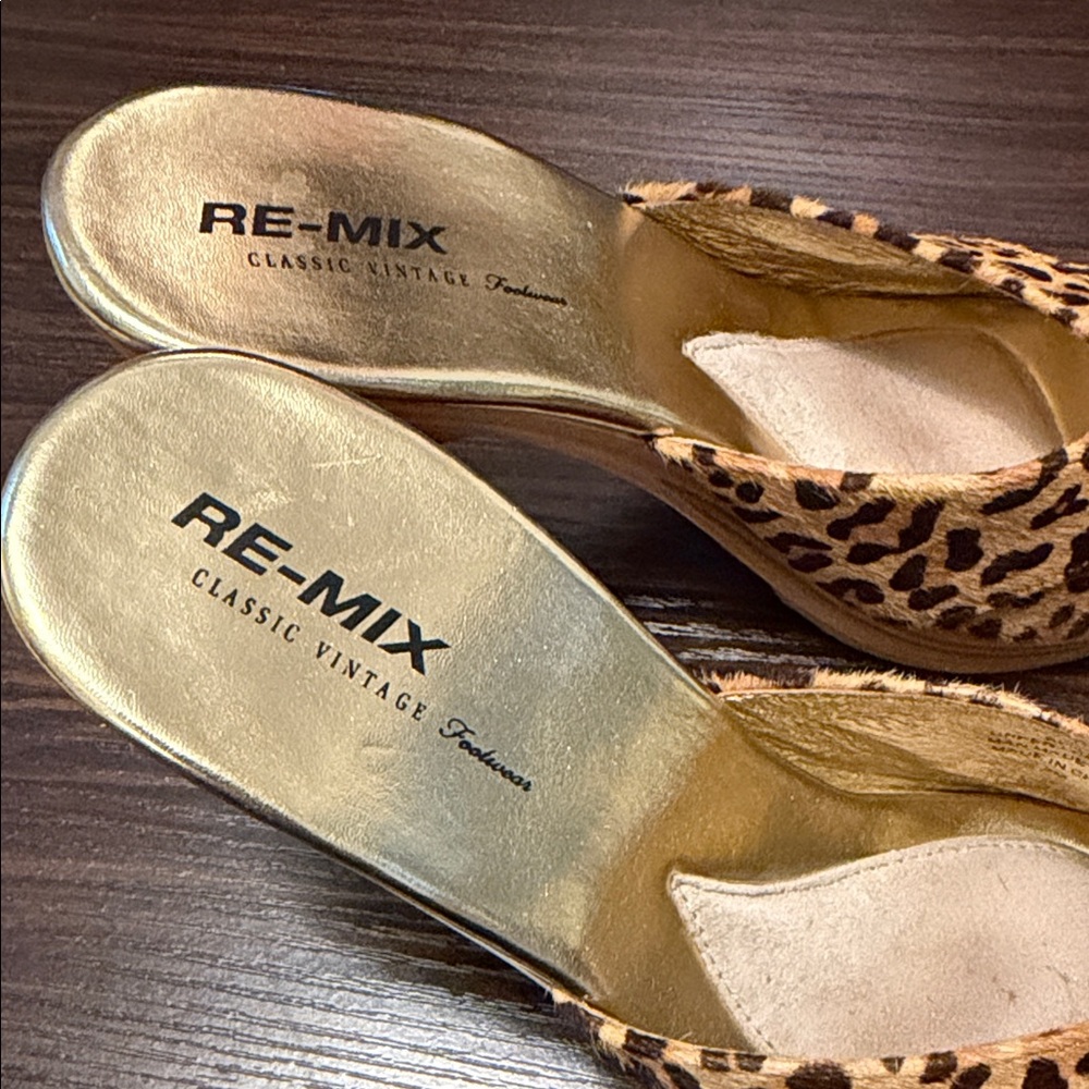 Leopard Print Women's Re-mix Polly Heels - Picture 2 of 8